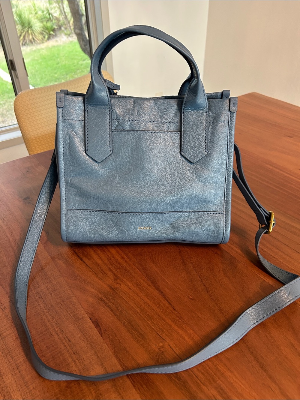 Fossil Kyler Satchel Blue NWT